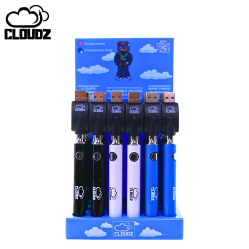 CLOUDZ 900MAH BATTERY 24CT/DISPLAY - ASSORTED COLOR